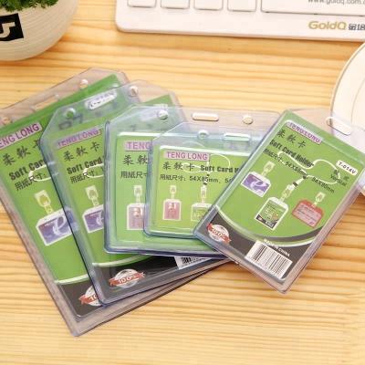 China Exhibition /school/office/personal thick durable PVC badge holder MOQ 100pcs fast delivery for sale