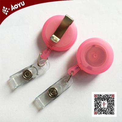 China Retractable Lanyard Rose ID Badge Holder Lanyard Pull Reel for sale