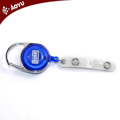 China Round Plastic Decorative Carabiner Reel Retractable Badges Customized Retractable Plastic Badge Holder, Yo-Yo Badge Holder for sale