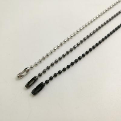 China Bags 2.4mm Gun Black Metal Ball Bead Chain With Connector Fast Delivery for sale