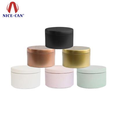 China Black Tin Custom Wholesale Scented Soy Decorative Colored Candle Tin Decorative Colored Candle Tin Cans For Candles for sale