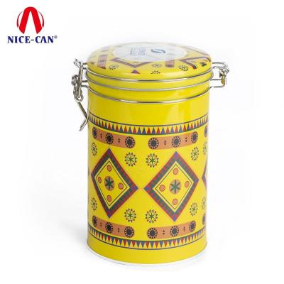 China Seamless Tea Color Printing Custom Coffee Storage Beverage Tin Box With Lock for sale