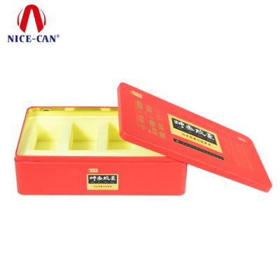 China Recycable Eco-friend food grade 1kg laege tin box tea gift tin rectangular square cuboid packaging box with tin inside inner lid for loose tea for sale