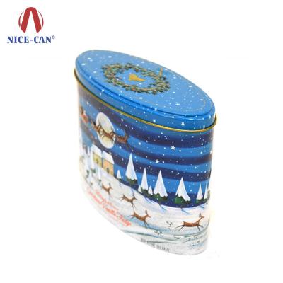 China Custom Fondant Tin Box Christmas Oval Gift Packaging Tin Can Custom Meltingly Delicious Vanilla Fondant Tin Box for sale