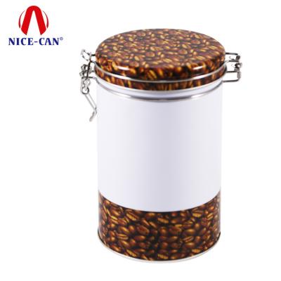 China Tea/Coffee Printed Round Empty Round Tin Cans Supplier Double Cylinder Coffee Tin Containers Metal Tin Lid Coffee Tin Box Packaging With Valve for sale