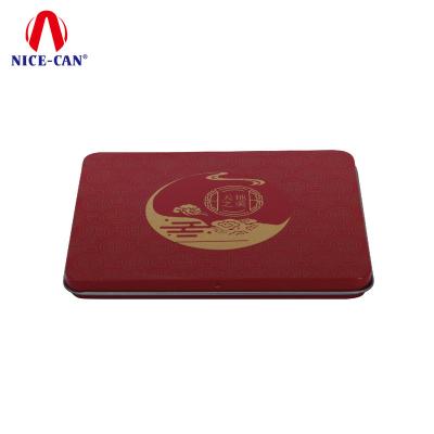 China [Factory Custom] Recycable Eco-Friend Food Grade Rectangle Box CD Slim Metal Tin Container Empty Metal Tin Hinge With Hinge for sale