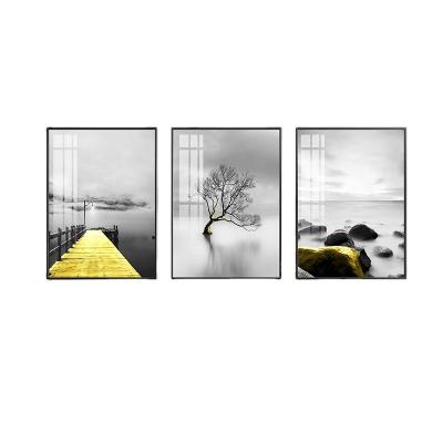 China High Quality Modern Diamond Painting Landscape Picture Frame Living Room Wall Glass Painting Decoration for sale