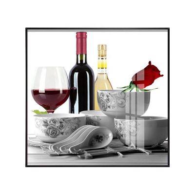 China High Quality Modern Wall Decoration Restaurant Still Life Painting Mounted Painting Tumbler Tempered Glass Wall Hanging Wall Painting for sale