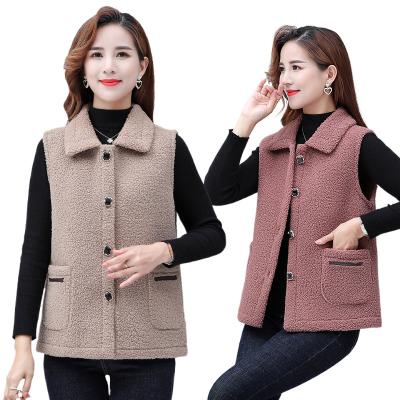 China 2021 Korean Style Winter Breathable Short Fur Waist Coat Woolen Women Invest for sale