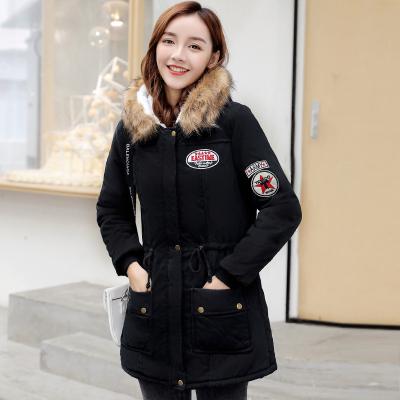 China 2022 New Winter Viable Women's Manufacturers Directly Supply Wool Medium And Long Collar Hooded Cotton Padded Jacket for sale