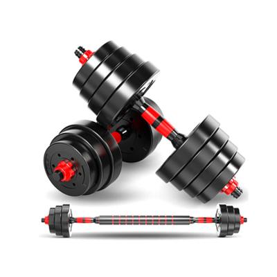 China Universal manufacturer gym multiple weight training two-in-one 10kg, 15kg, 20kg, 30kg, 40kg adjustable barbell set dumbbell for sale