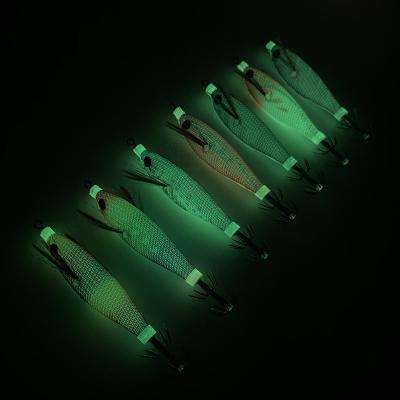 China Outdoor Luminous Wooden Fishing Actities Wholesale 8cm Shrimp 6g Jigging Lure Octopus Shrimp Cuttlefish Vertical Baiting Squid Fishing Lure Bait EGI for sale