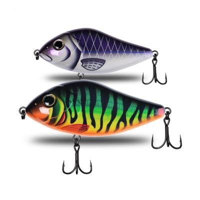 China ABS Wholesale 60mm-100mm 3D Paint Jerk Bait Slowly Sinking Hard VIB Pencil Fishing Lure with Treble Hook for Saltwater Freshwater for sale