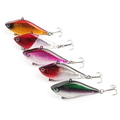 China ABS Plastic Wholesale Fishing Vibration Lures 80mm 12g Sinking VIB Fishing Lure 3D Eyes Blade Hard Bait Plastic Groundbait for sale