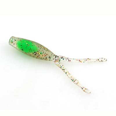 China PVC Wholesales 70mm Tadpole 3g Soft Bait Color Double Forked Tail PVC Soft Fishing Lures Larva Soft Worm Wholesale for sale