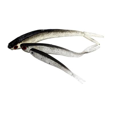 China Hot Sales PVC Swimbait 10cm/3.6g Artificial Gray Fishing Soft Lures Lead Wrapped Lures Simulated Lures for sale