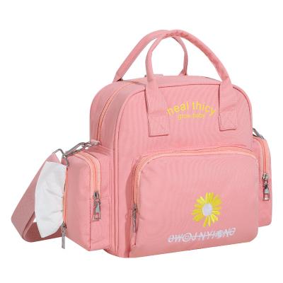 China Cute Pink Detachable Shoulder Strap Tote Bag Backpack Daisy Island Daisy Cross - Body Baby Diaper Bag Mommy for sale