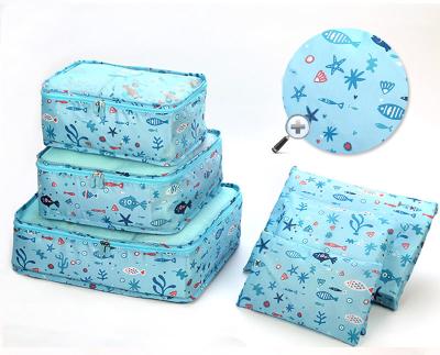 China Lady Travel Luggage Organizer Bag Set 6PCS Storage Bag Set Travel Gift Bag 6 Set Packing Cubes Luggage Packing Organizers for sale