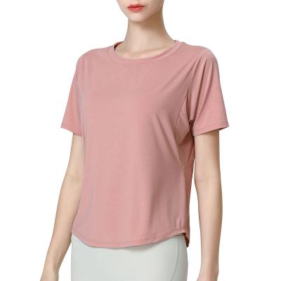 China Breathable Women Round Neck Exercise Comfortable Swept Quick Dry Lightweight T-Shirt for sale