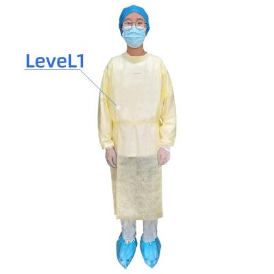 China Snowwolf 25g tech Snowwolf 25g sms surgical gown sms level1 isolation waterproof non-sterile ultrasonic waterproof medical gown for sale