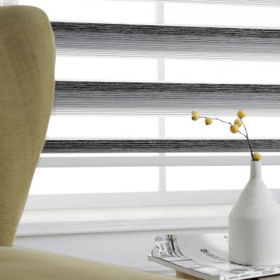 China Zebra Fabric Blackout Zebra Sheer Shades Double Blind New Style Modern Wholesale Design Blind Fabric Rolls for sale