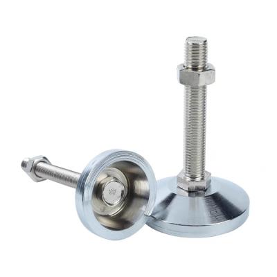 China Heavy duty carbon steel thickened aluminum heavy duty adjustable foot cup with m16 holes foot support screw mechanical fixed foot for sale