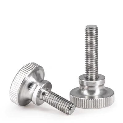 China GB834 Black Aluminum Hand Screw Black-Plated Zinc Step Knurled Big Head High Head Approach Screw m3m4m5m6m8m10 for sale