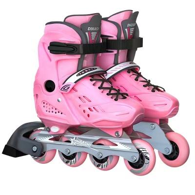 China PP+PU Integrated Skate Rollers DIKASHI Factory Price Instant Roller Four Wheels Integrated Roller Skates For Adult Custom Logo Adjustable Skates Shoes for sale