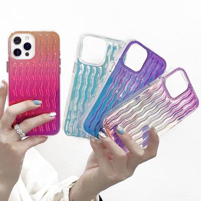 China Shockproof Wholesale Luxury Popular Dazzling Laser Water Ripple Phone Case Back Cover For iPhone 15 pro max 14 13 12 11 Protective Case for sale