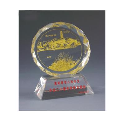 China 2019 Europe awards cheap stock shield k9 crystal sunflower around crystal trophy award gifts JA048 for sale