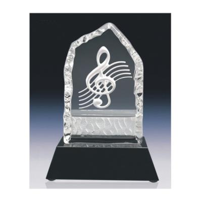 China Custom Quality Crystal Music Acrylic Trophy Europe Unique Design Base For Singing Award Acrylic Blank for sale