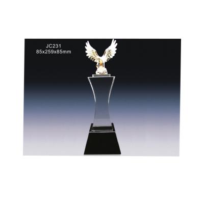 China Gold Metal Eagle Crystal Clear Glass Trophy Award Completed China Classic New Design Chandelier JC231 for sale