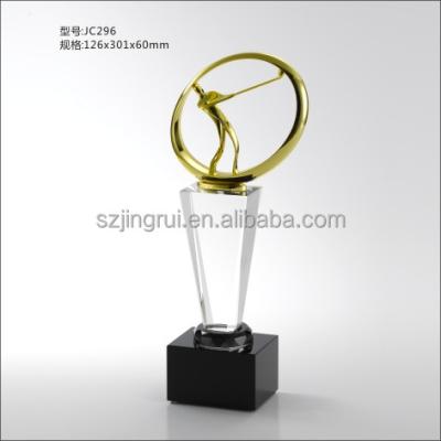 China Europe design perfect golf trophy award glass golf trophy with cheap price for sale