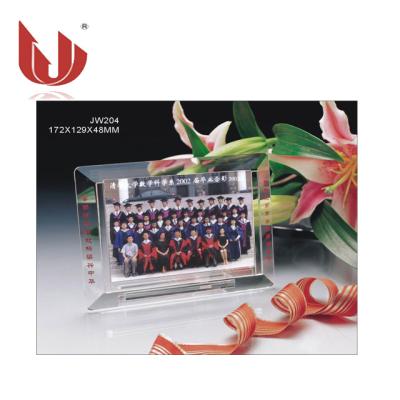 China Europe Personalized K9 Clear Customized Crystal Photo Frame For Graduation Souvenir Gifts JW204 for sale