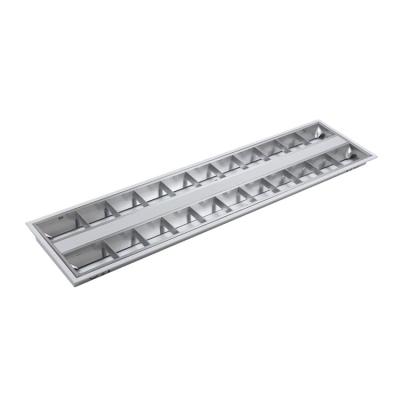 China High Strength Airport Desk Spray Steel Plate Fluorescent Led Desk Lighting T5 T8 Recessed Grille Panel Light for sale