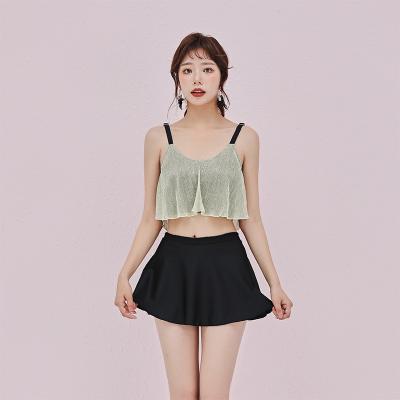 China New Hot Selling Double Strap Summer Beach Wear Cute Sexy High Waist Slit Breathable Young Lady Swimwear For Women for sale