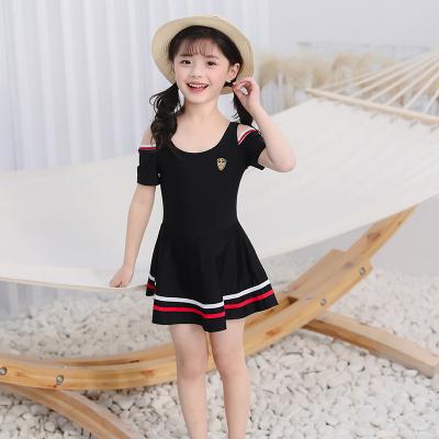 China Wholesale Solid Color Breathable High Quality Cute Girls Beachwear Children's One-Piece Swimwear For Kids for sale