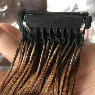 China Silky Straight Wave Aliexpress China Cuticle Aligned Raw Virgin Human Hair 6D Extensions Beauty 6D Hair Extensions Machine High Quality Double Drawn for sale