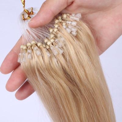 China Real Silky Straight Human Tip Loop Iron Custom Microlink Wave Slot Microring Extensions Micro Bonding Micro Ring Beads Brazilian Mirco Hair Extension for sale