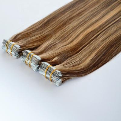 China 10A Silky Wave Straight Double Drown European Balayage Tape In Hair Extension for sale