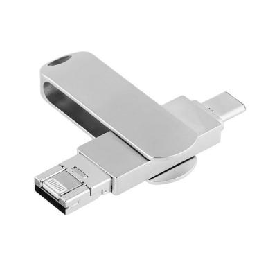 China 4 In 1 Metal Swivel USB OTG Memory For Smartphones Tablets Suitable For Micro USB Type C Lightning for sale