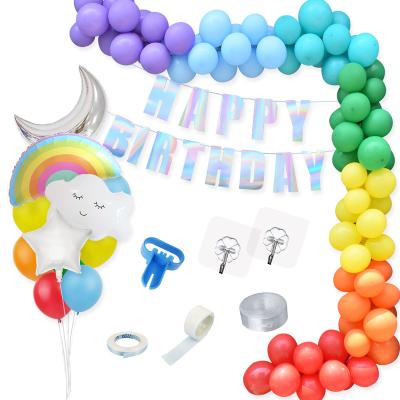 China RUI YI Latex Rainbow Balloon Arch Children's Birthday Party Baby Shower Decorated Balloon for sale