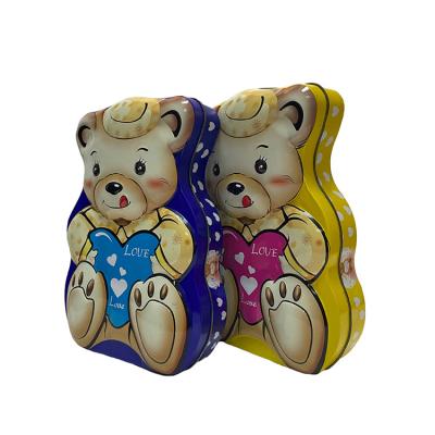 China Food Packaging/Gifts Packing Cartoon Box Candy Box CreativeTin Metal Multicolor Bear Shaped Irregular New Box New for sale