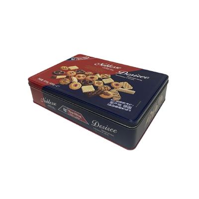 China Food Packaging/Gifts Packing Product Cookies Biscuit Cookies Tin Box Packaging Tin Metal Hot Selling Rectangular Box for sale