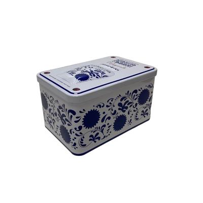 China Food Packaging/Gifts Packaging Custom Decorative Hinged Food Grade Metal Hinged Gift Metal Hinged Candy Hinged Gift Packaging Tin Box for sale