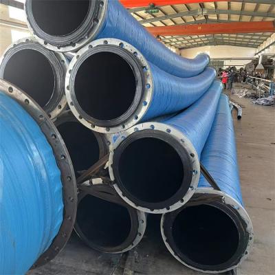 China Large Diameter Flexible High Pressure Flexible Water Suction And Discharge Rubber Hose With Flange End RFLR00R1 for sale