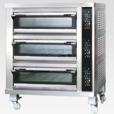 China 3 Decks 12 Trays Electric Baking Oven With Automatic Temperature Control for sale