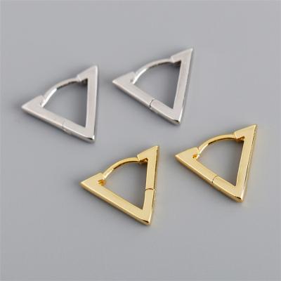 China CLASSIC Geometric Minimalism Triangle Clips S925 Sterling Silver Earrings Gold Plated for sale