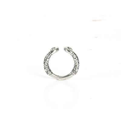 China YK CLASSIC Hot Selling Couples Ring Laser Custom Logo Stainless Steel Open Ring for sale