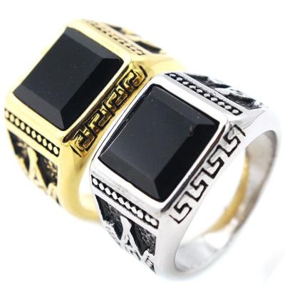 China The Freemasonry European and American Religious Man's Wholesale Drip Ring Jewelry Steel Ring in stock for sale